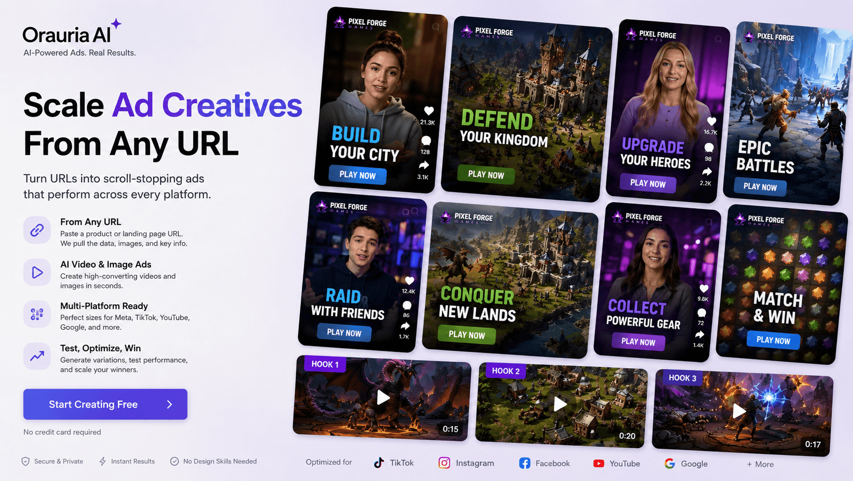 Short-form video ad hooks and vertical creative variations