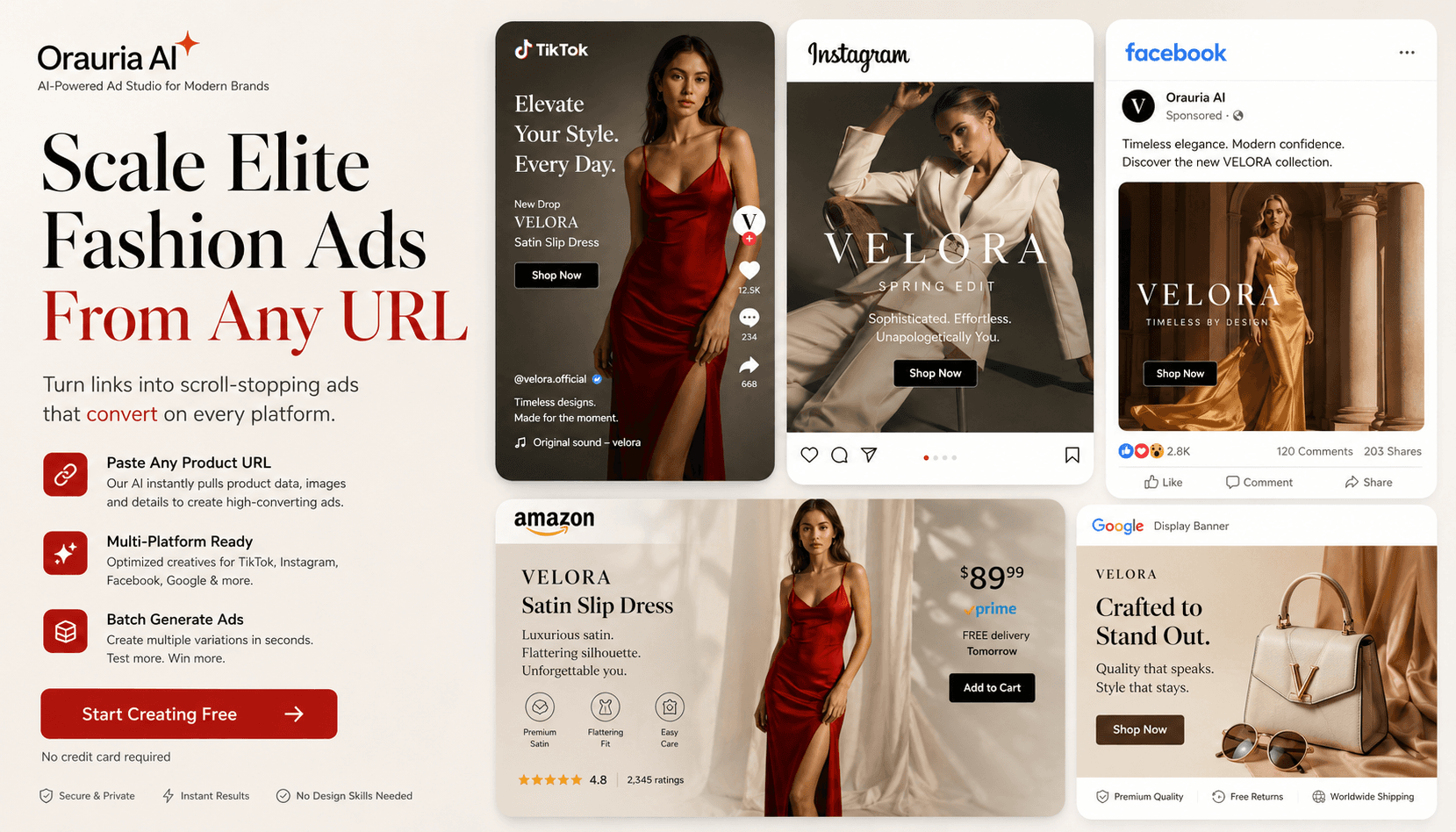 Fashion product and lifestyle creatives for listings and ads